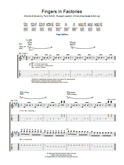 Produktgalerie: Seite 1 von 1 Fingers In The Factories, Editors, Gitarre