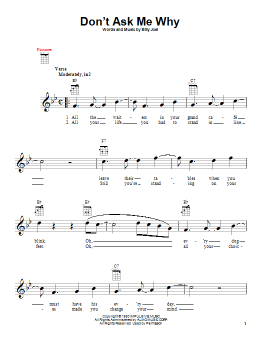 Product gallery: Page 1 of 1 Don't Ask Me Why, Billy Joel