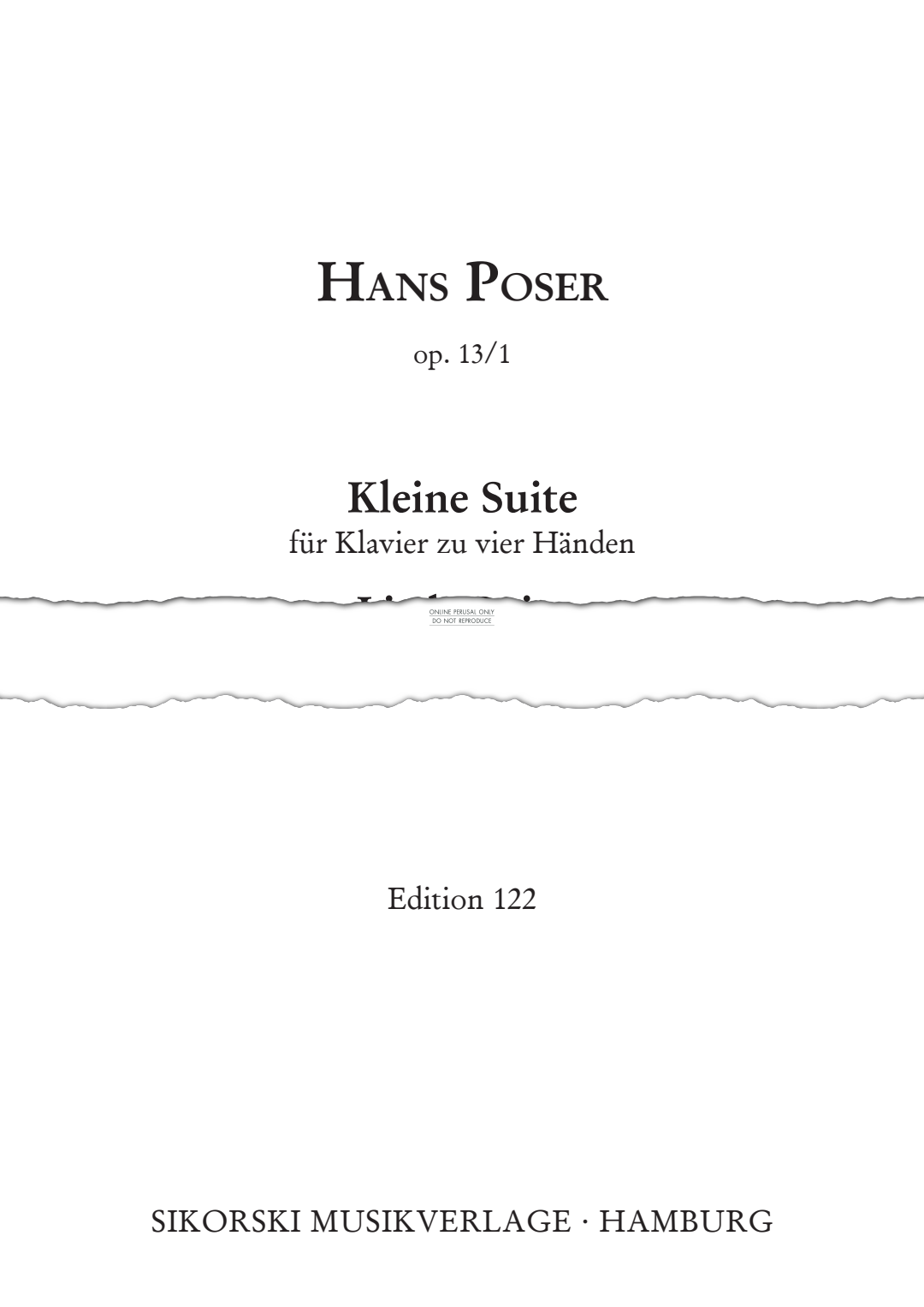 Produktgalerie: Seite 1 von 1 Little Suite No. 1, Hans Poser, Klavier