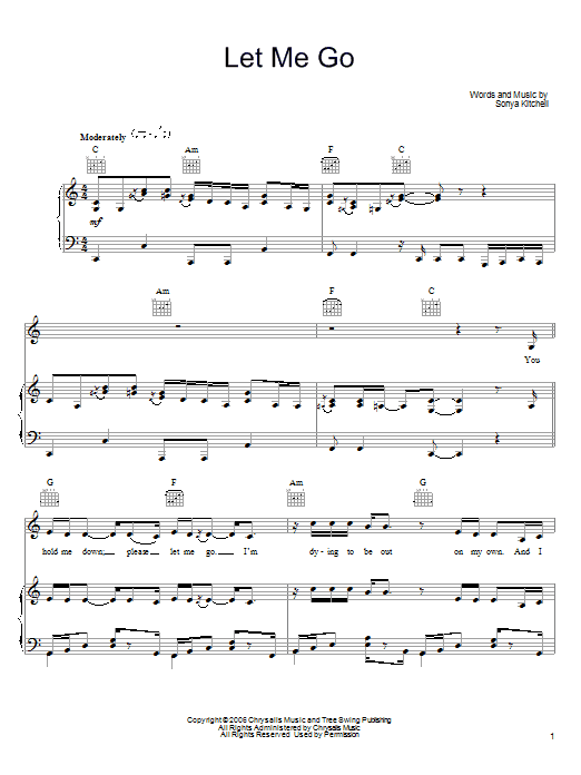 Produktgalerie: Seite 1 von 1 Let Me Go, Sonya Kitchell, Gesang, Gitarre, Klavier