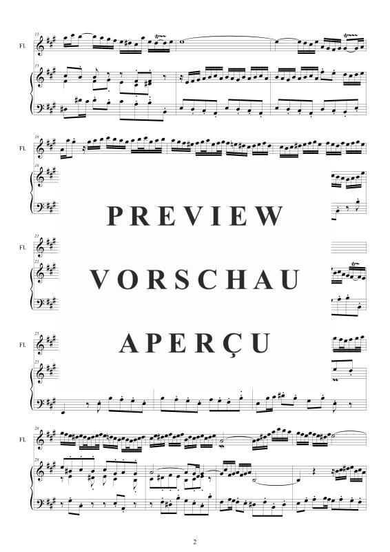 Product gallery: Page 3 of 11 Flute Sonata in A major BWV 1032, , Flute and Harpsichord/Piano