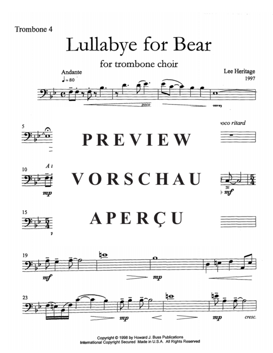 Product gallery: Page 16 of 19 Lullabye for Bear , , (5 trombones)