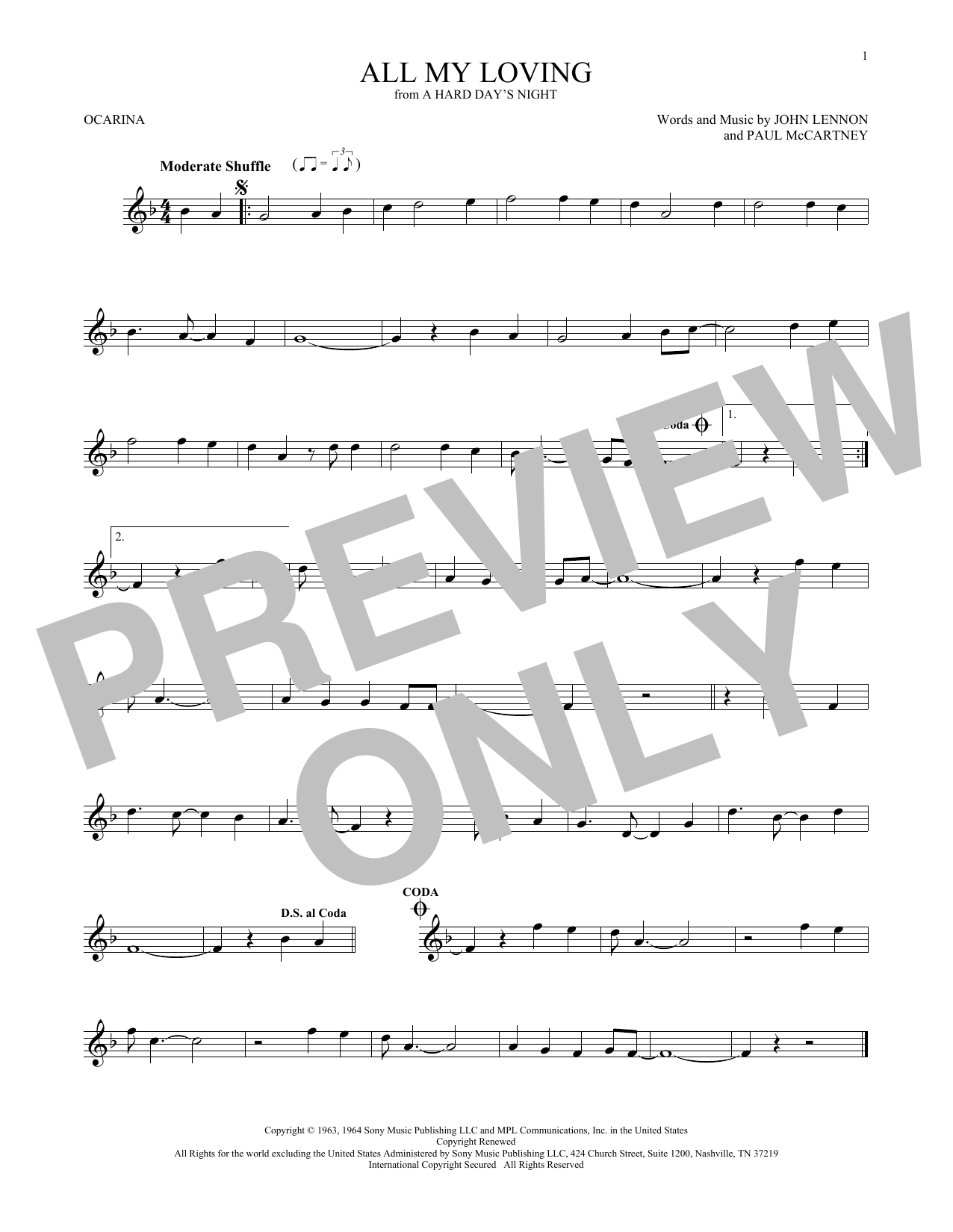 Product gallery: Page 1 of 1 All My Loving, The Beatles