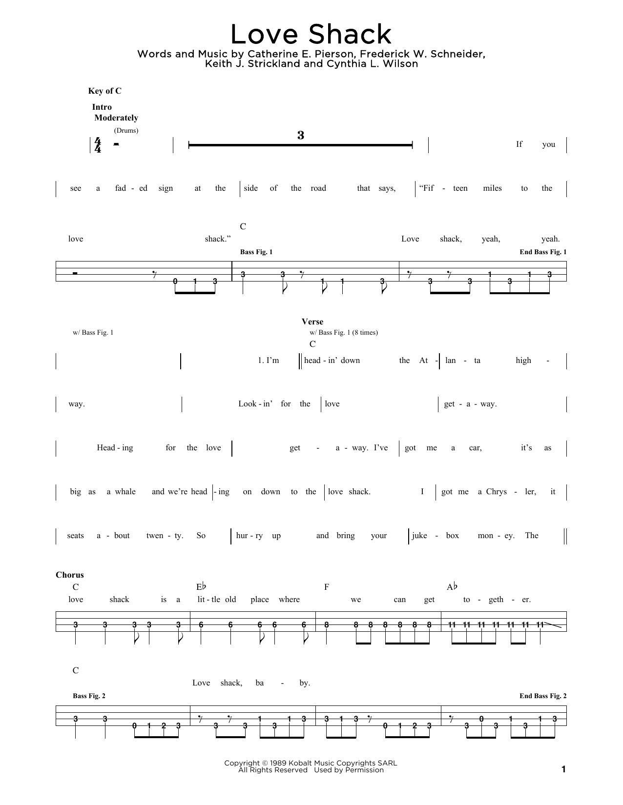 Produktgalerie: Seite 1 von 1 Love Shack, The B-52's, E-Bass, Gitarre