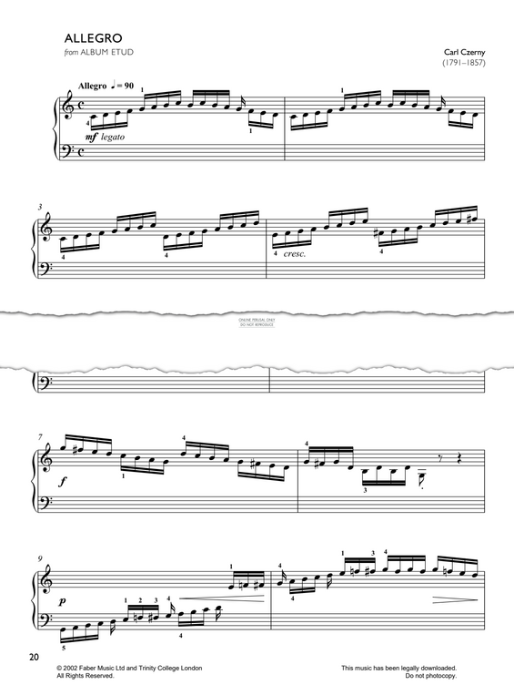 Produktgalerie: Seite 1 von 1 Allegro (from 'Album Etud'), Carl Czerny, Klavier