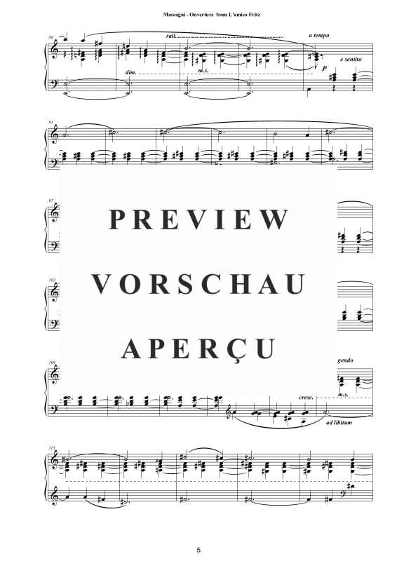 Product gallery: Page 6 of 8 Overture from L'amico Fritz, , Solo Piano