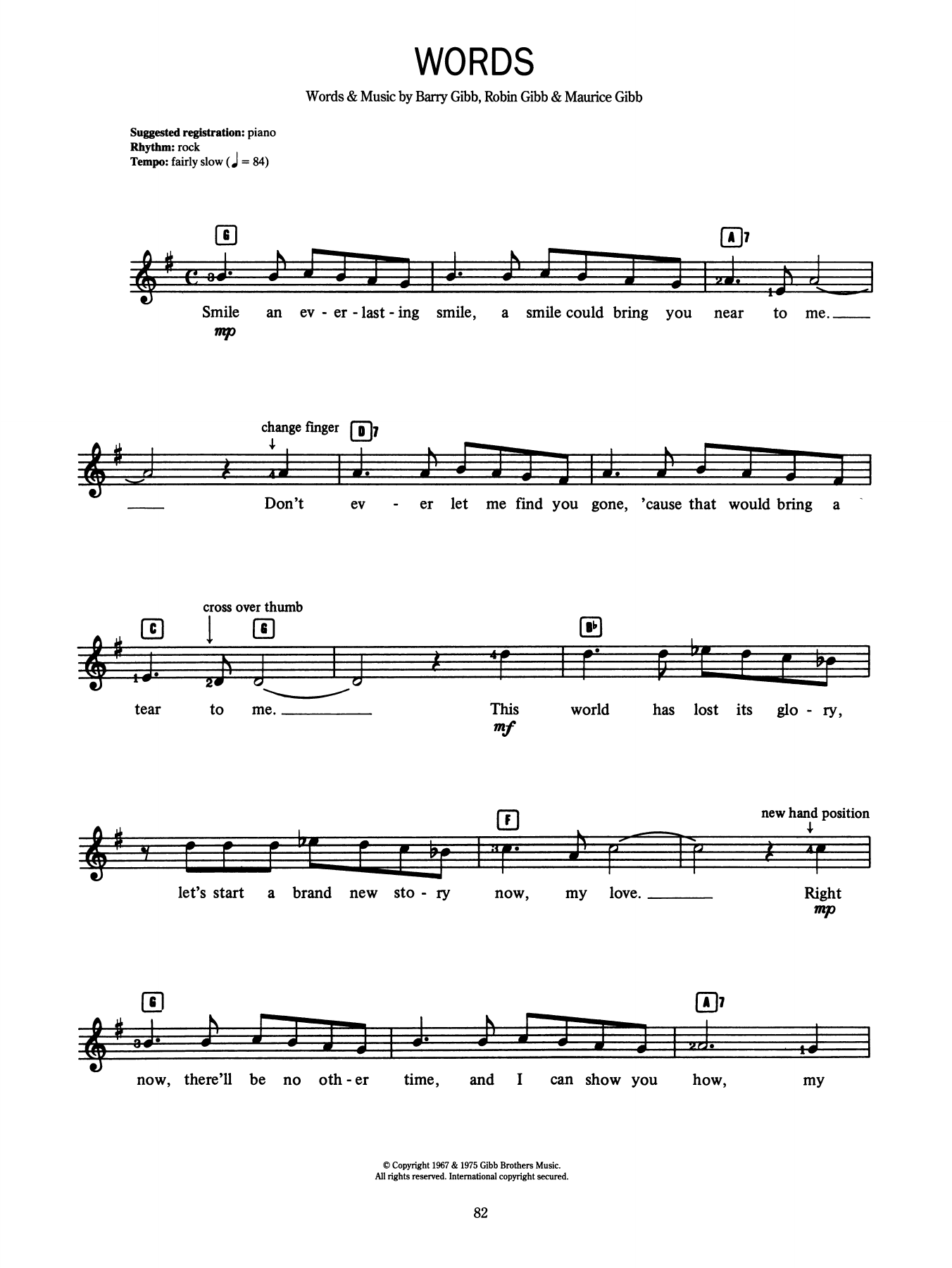 Produktgalerie: Seite 1 von 1 Words, Bee Gees, Melodieinstrument