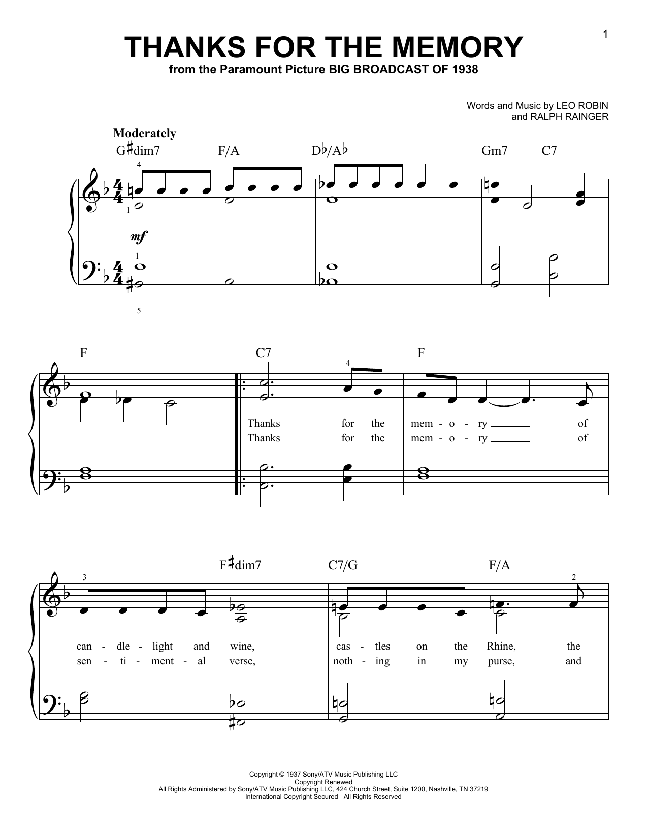 Produktgalerie: Seite 1 von 1 Thanks For The Memory, Bing Crosby, Klavier