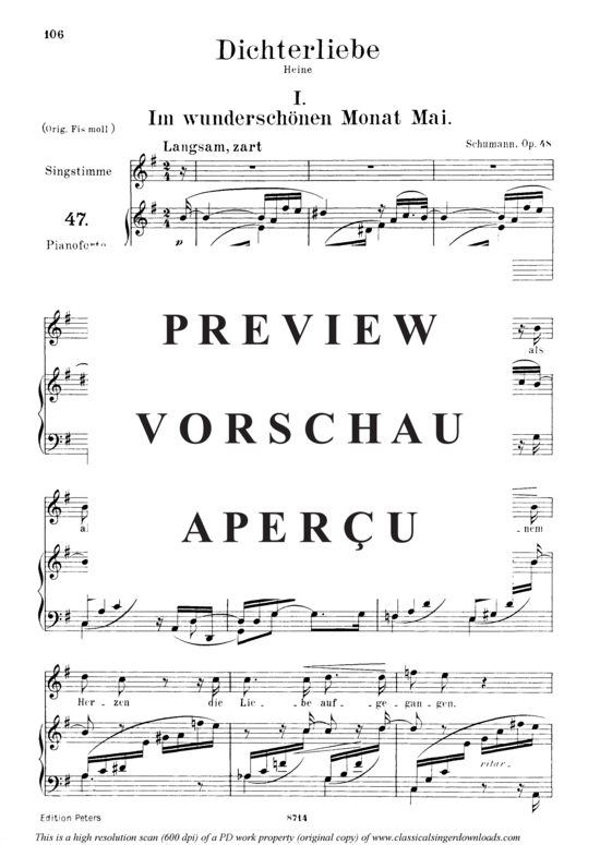Product gallery: Page 2 of 3 Im wunderschönen Monat Mai, Op.48 No.1, , Medium Voice and Piano