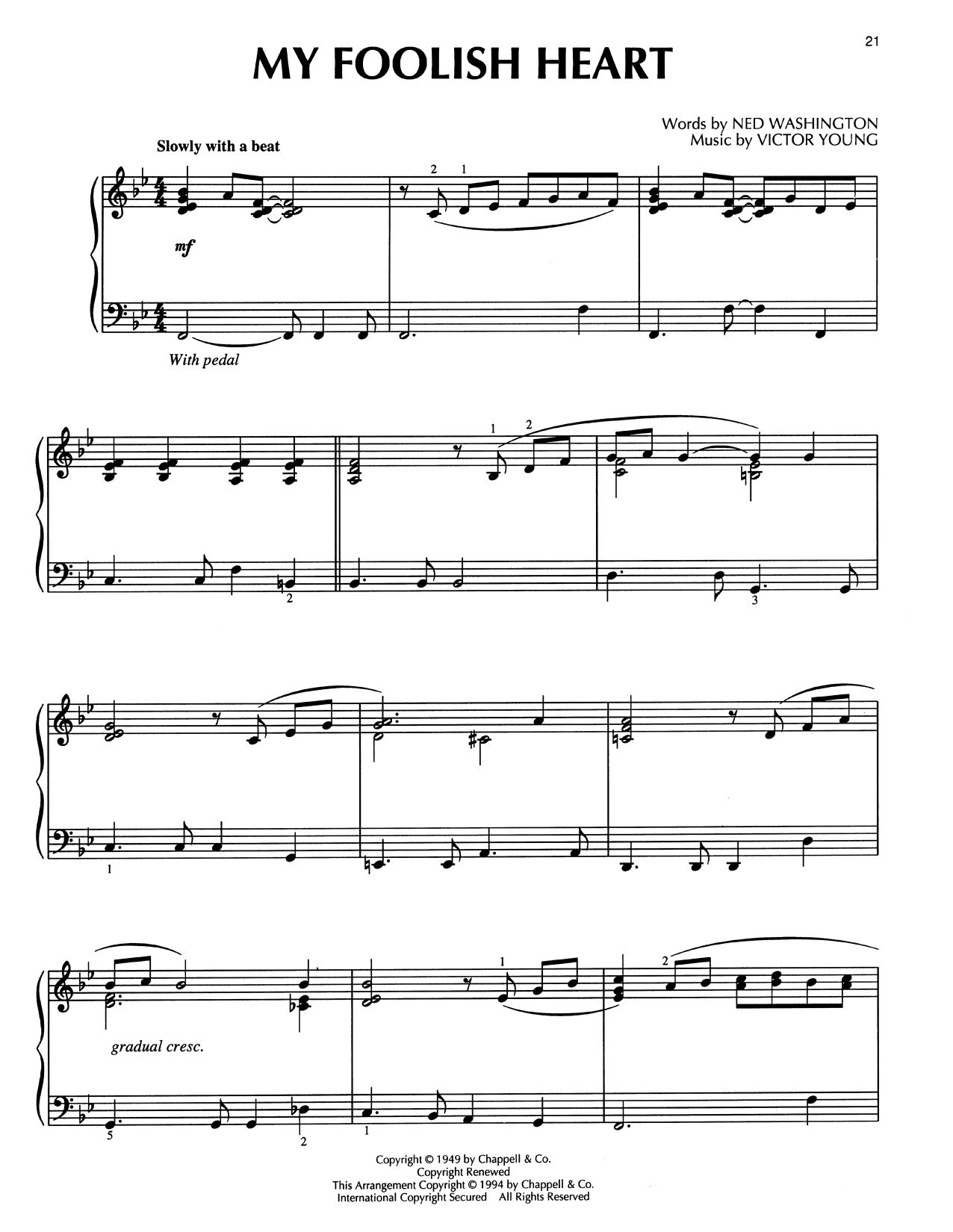 Product picture to: My Foolish Heart (arr. Bill Boyd)