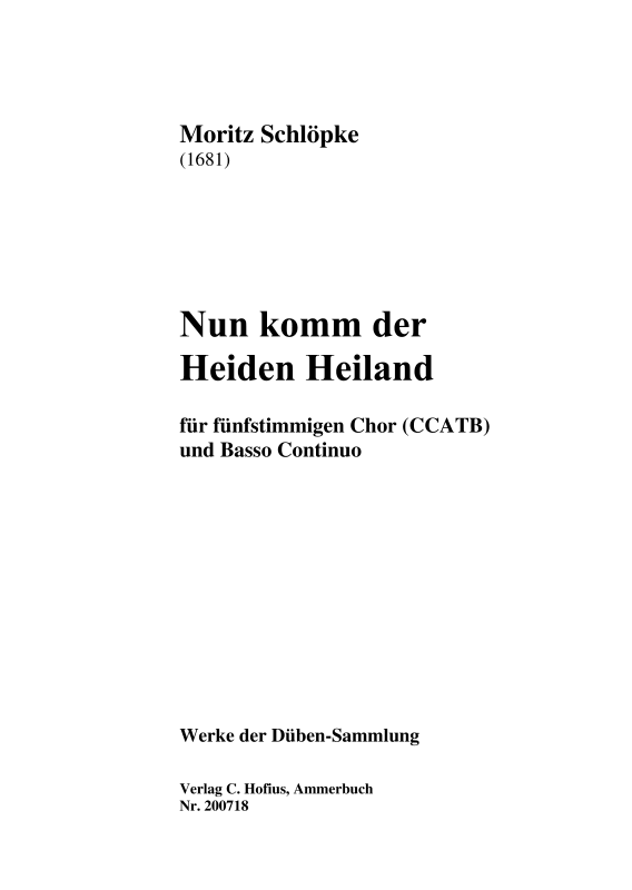 Produktbild zu: Nun komm der Heiden HeilandMoritz Schlöpke