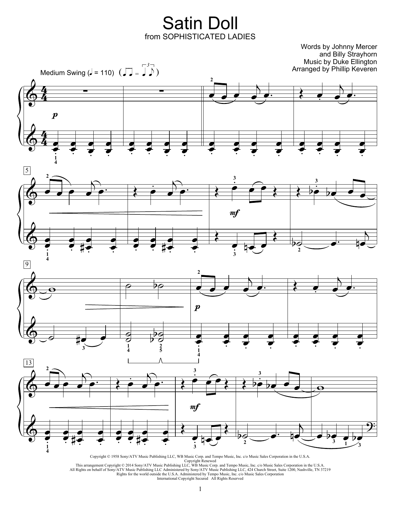 Product picture to: Satin Doll (arr. Phillip Keveren)