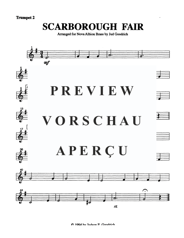 Product gallery: Page 7 of 11 Scarborough Fair, , Brass Quintet
