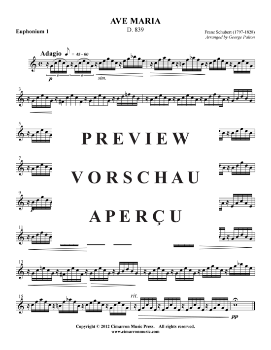 Product gallery: Page 5 of 9 Ave Maria , , (Tuba Quartet: 2x Baritone, 2xTuba)