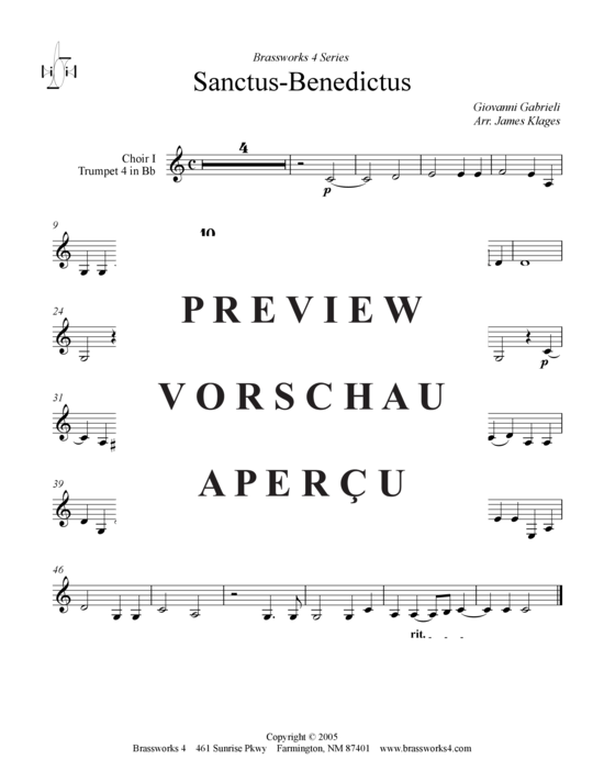 Product gallery: Page 14 of 21 Sanctus-Benedictus , , (Trumpet Ensemble)