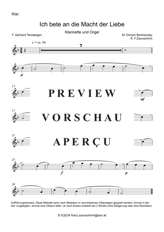 Product picture to: Ich bete an die Macht der Liebe Bortniansky/Zaunschirm