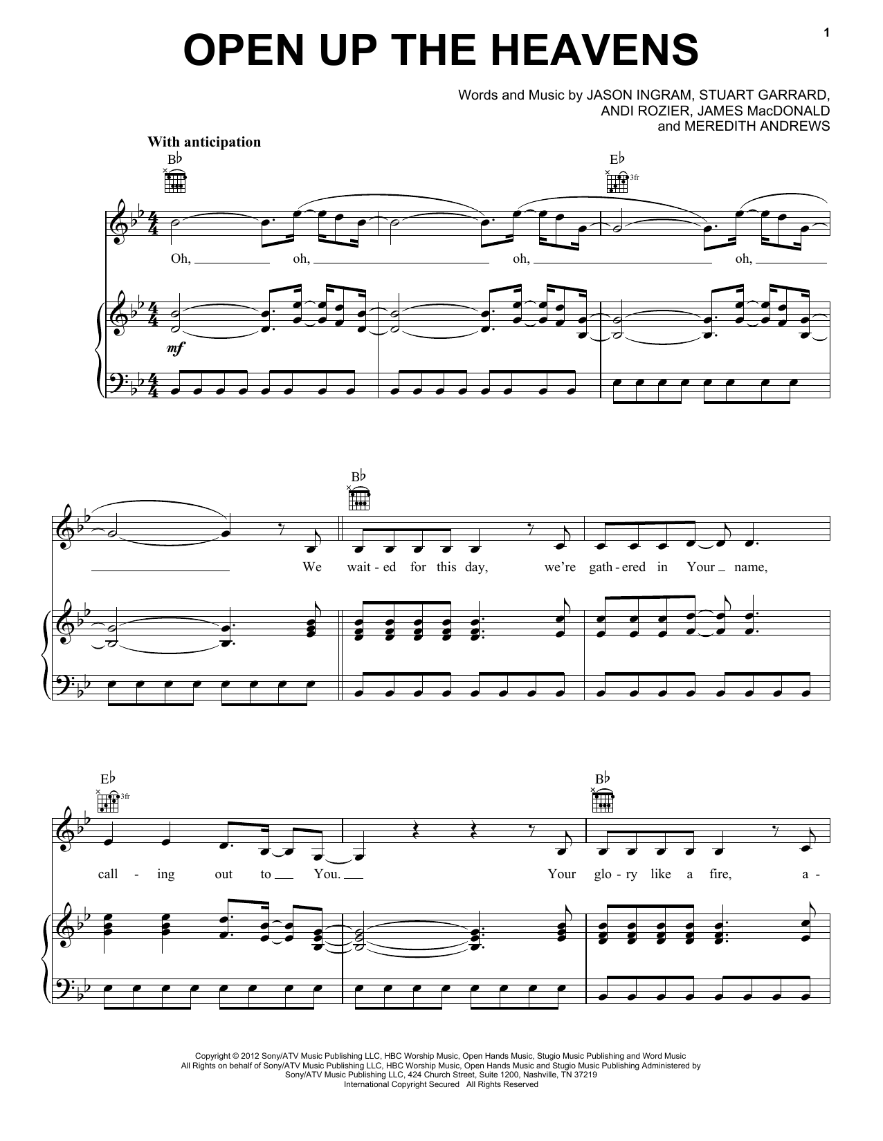 Produktgalerie: Seite 1 von 1 Open Up The Heavens, Meredith Andrews, Gesang, Gitarre, Klavier