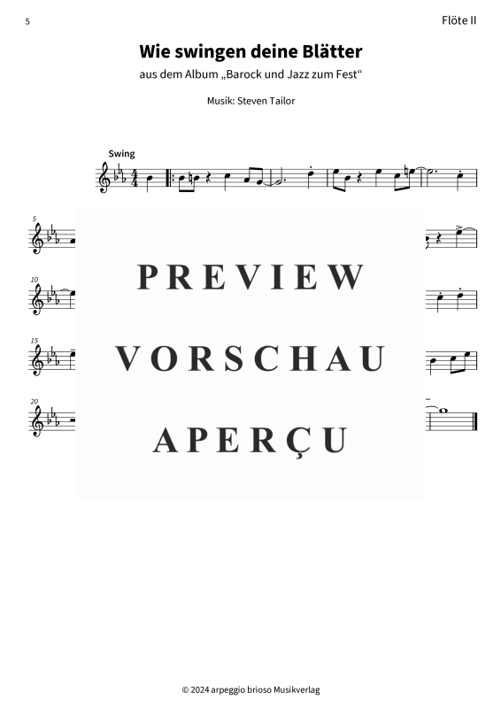 Produktgalerie: Seite 7 von 7 Wie swingen deine Blätter - aus dem Album Barock und Jazz zum Fest, , (Querflöten Duett)