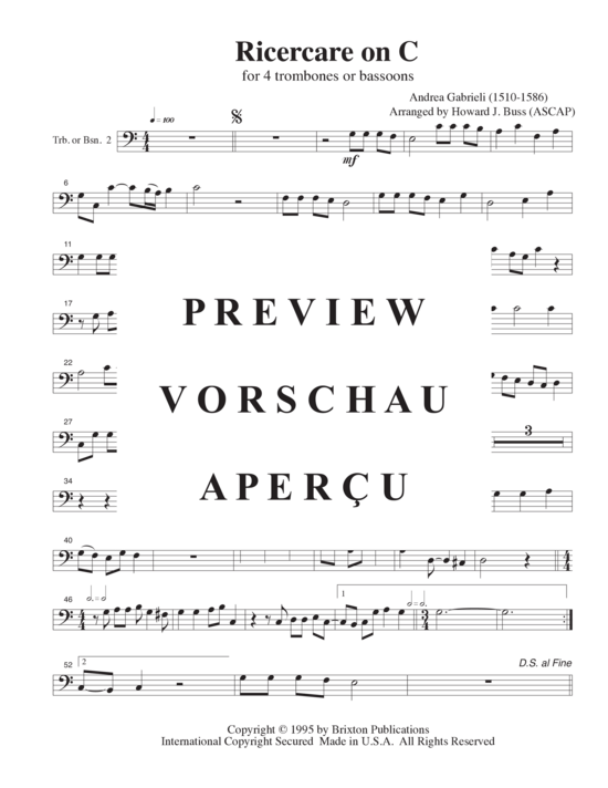 gallery: Ricercare on C , , (4 Posaunen)