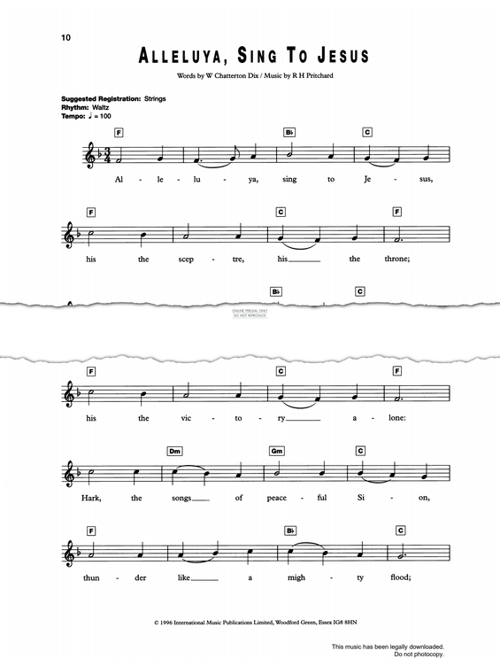 Produktgalerie: Seite 1 von 1 Alleluya, Sing To Jesus, Rowland Pritchard, Gesang, Keyboard