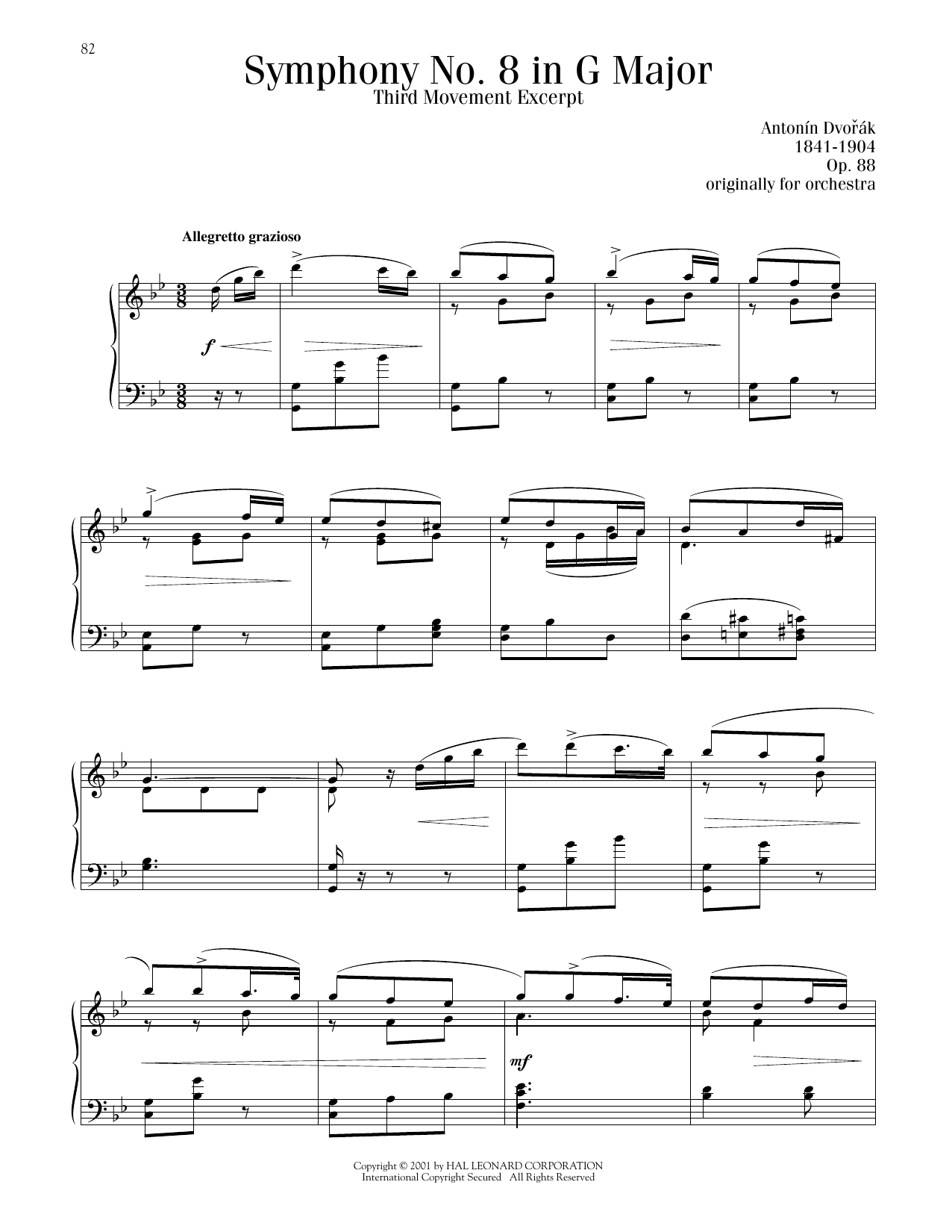 Product picture to: Symphony No. 8 in G Major, Third Movement