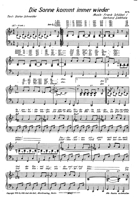 Produktbild zu: Die Sonne kommt wiederFrank Schöbel &  Gerhard Siebholz (1973)