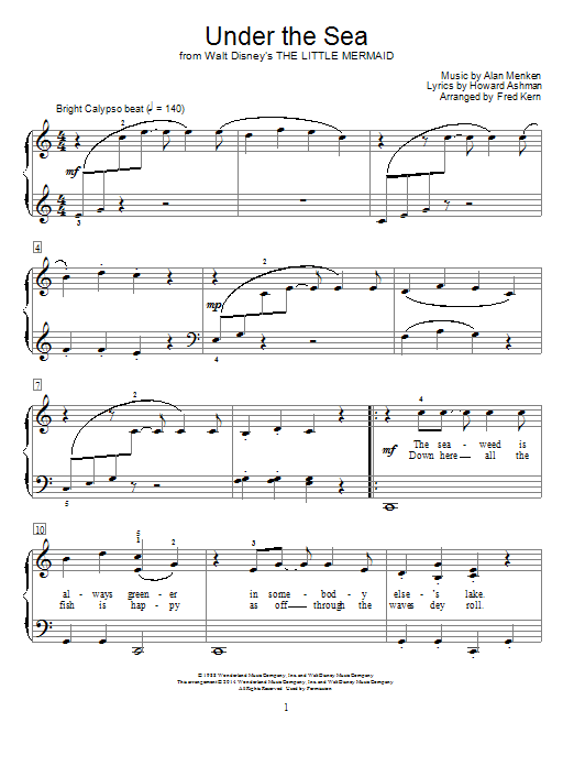Product picture to: Under The Sea (from The Little Mermaid) (arr. Fred Kern)