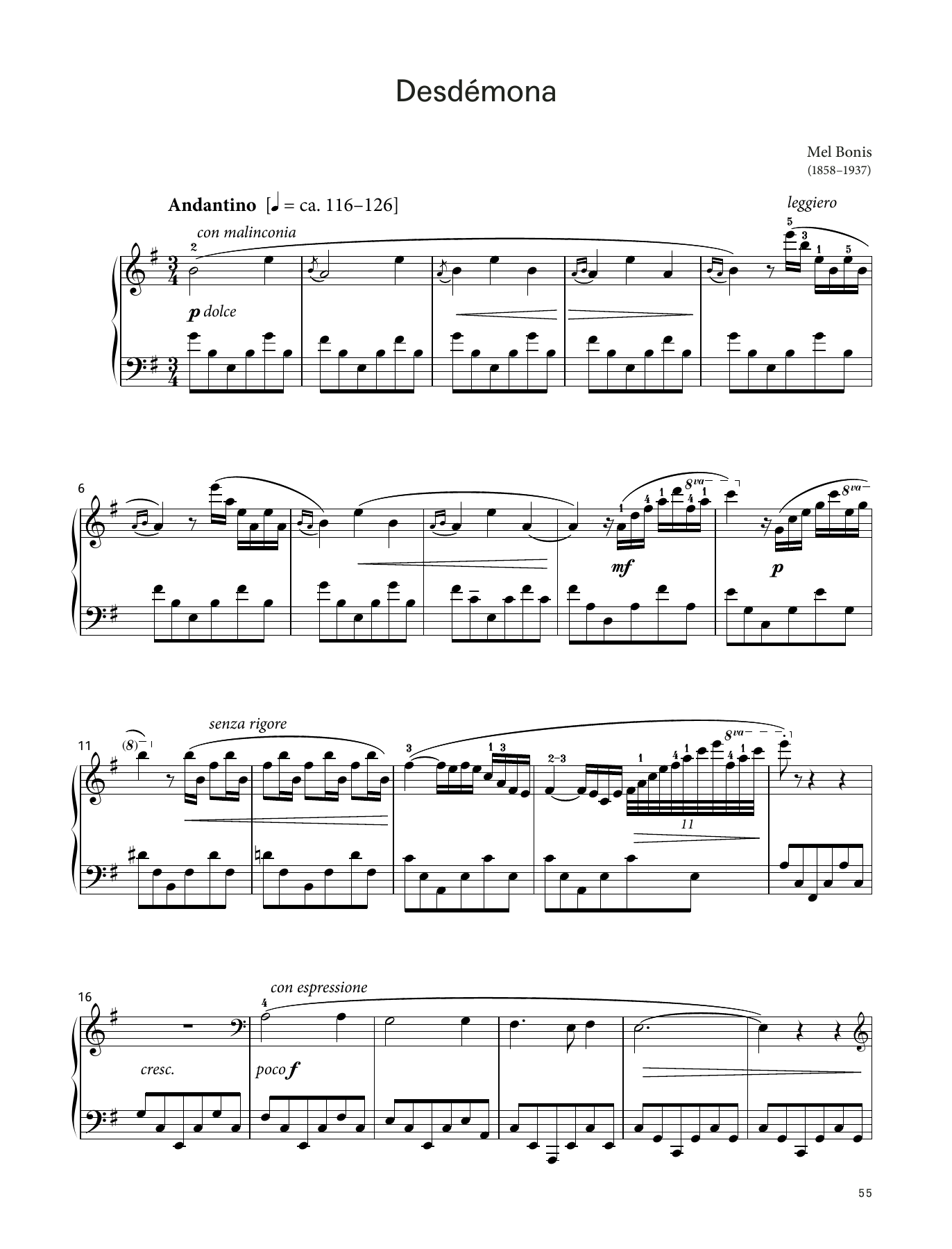 Produktbild zu: Desdémona, Op. 101 (LCME Piano 2018 Grade 8 List B)