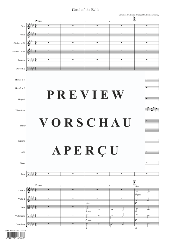 Produktgalerie: Seite 2 von 11 Carol of the Bells, , Gemischter Chor, Klavier und Kammerorchester
