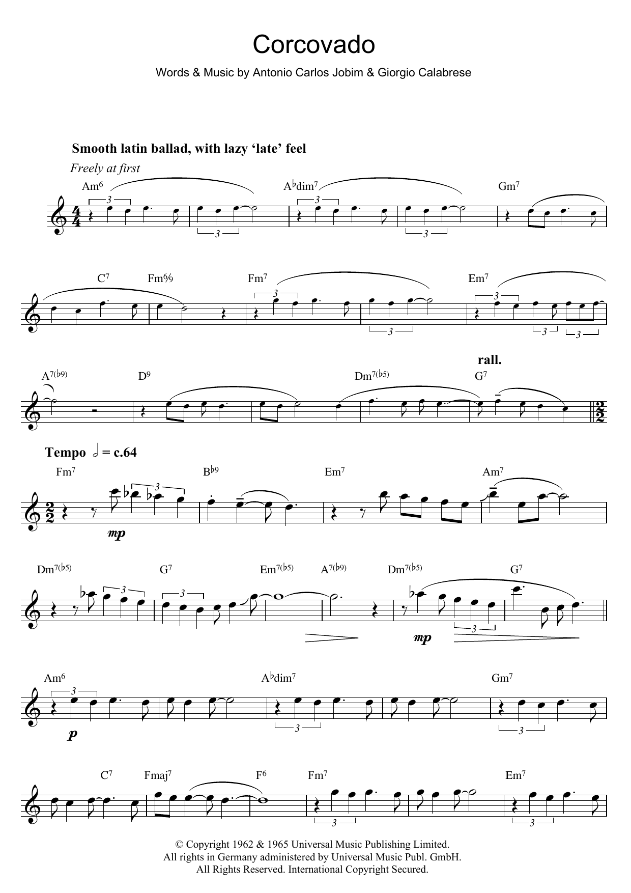 Product gallery: Page 1 of 1 Corcovado (Quiet Nights Of Quiet Stars), Antonio Carlos Jobim