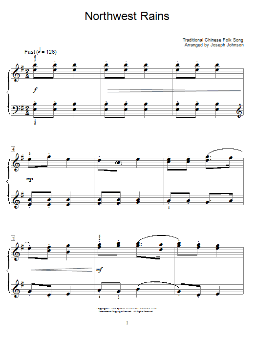 Product picture to: Northwest Rains (arr. Joseph Johnson)