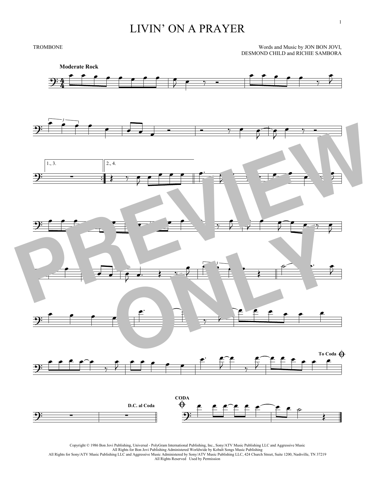 Product gallery: Page 1 of 1 Livin' On A Prayer, Bon Jovi