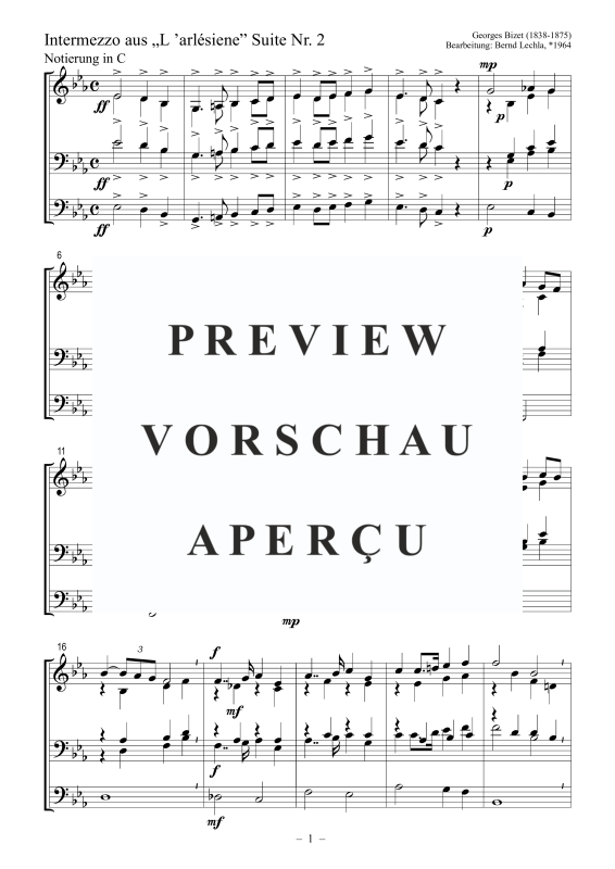 Produktgalerie: Seite 2 von 5 Intermezzo aus L'Arlésienne, Suite Nr. 2, , Posaunenchor