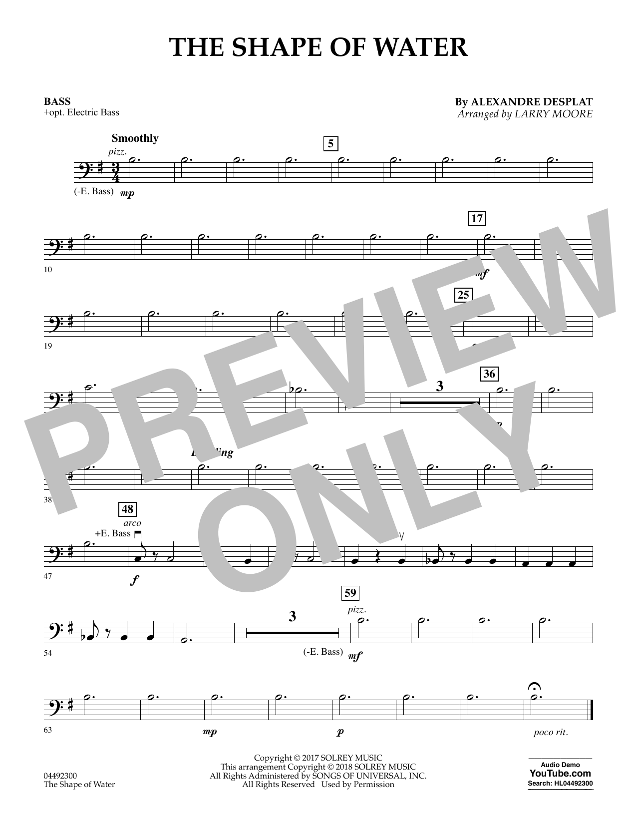 Produktbild zu: The Shape of Water (arr. Larry Moore) - Bass