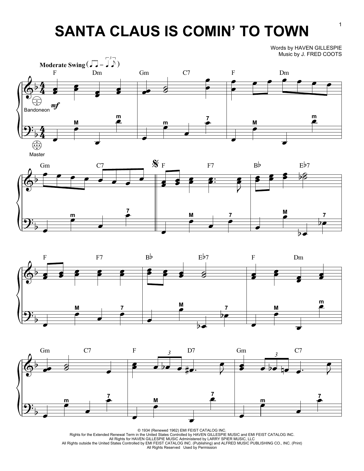 Product gallery: Page 1 of 1 Santa Claus Is Comin' To Town, J. Fred Coots