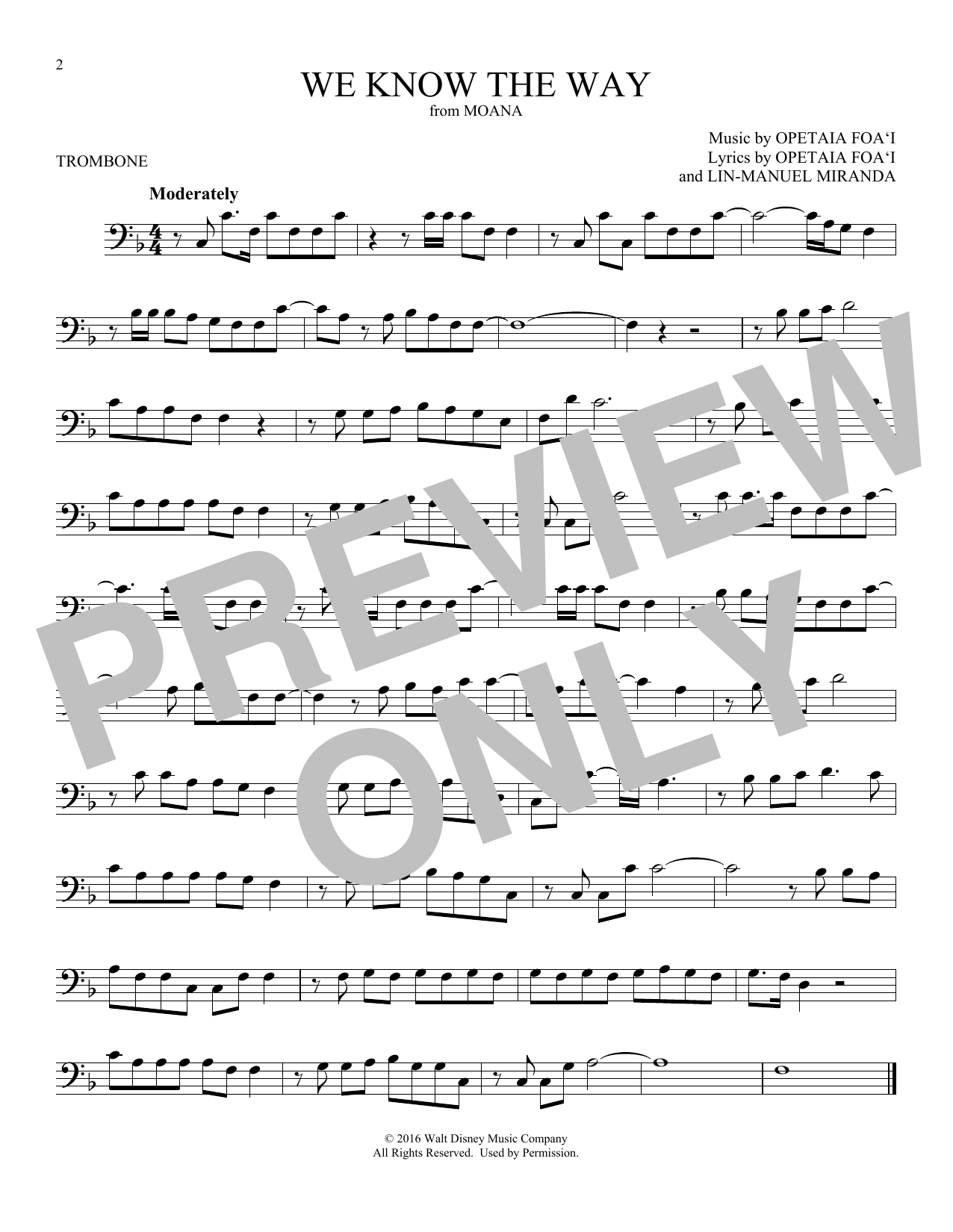 Product gallery: Page 1 of 1 We Know The Way (from Moana), Opetaia Foa'i & Lin-Manuel Miranda