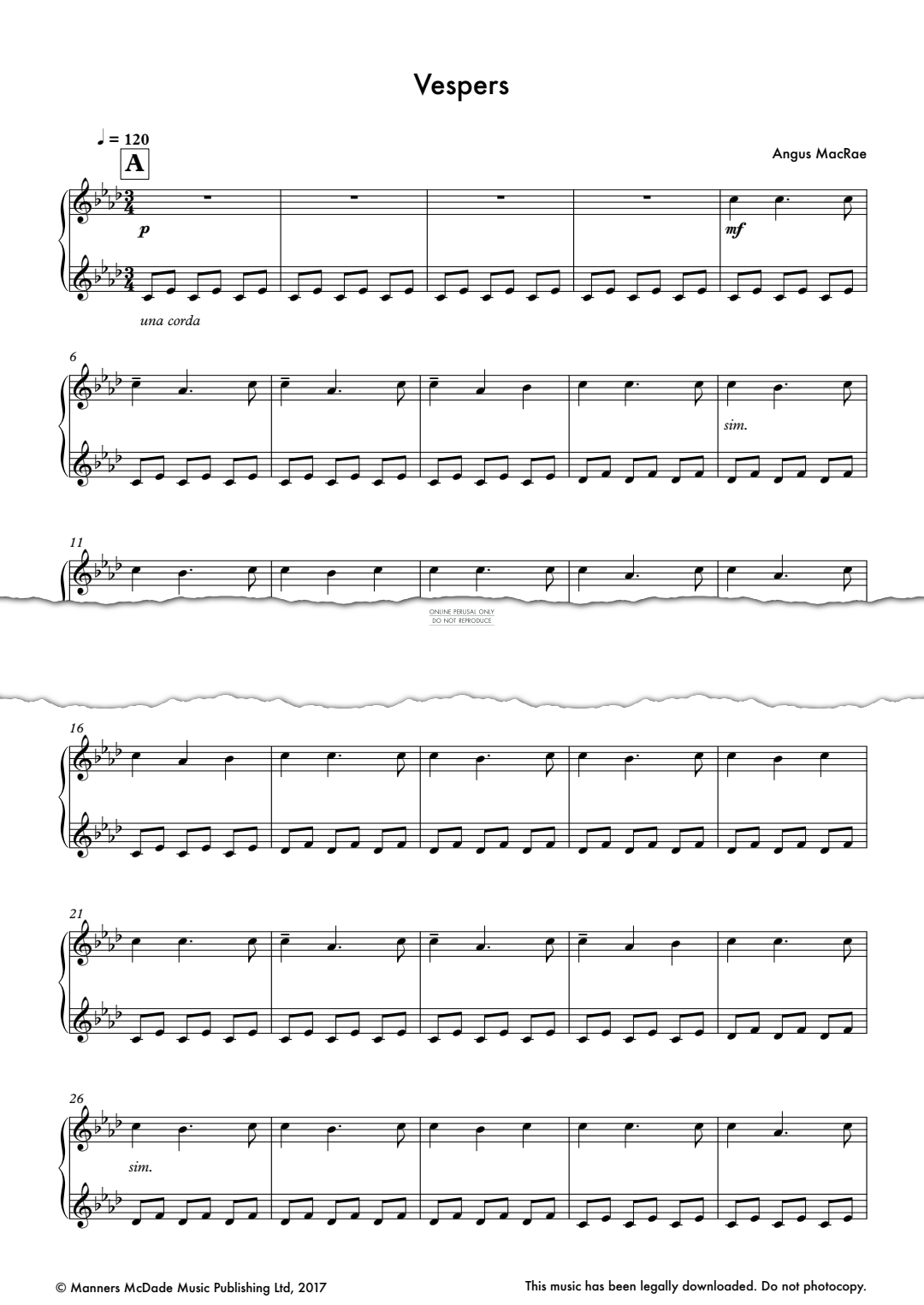 Produktgalerie: Seite 1 von 1 Vespers, Angus MacRae, Klavier