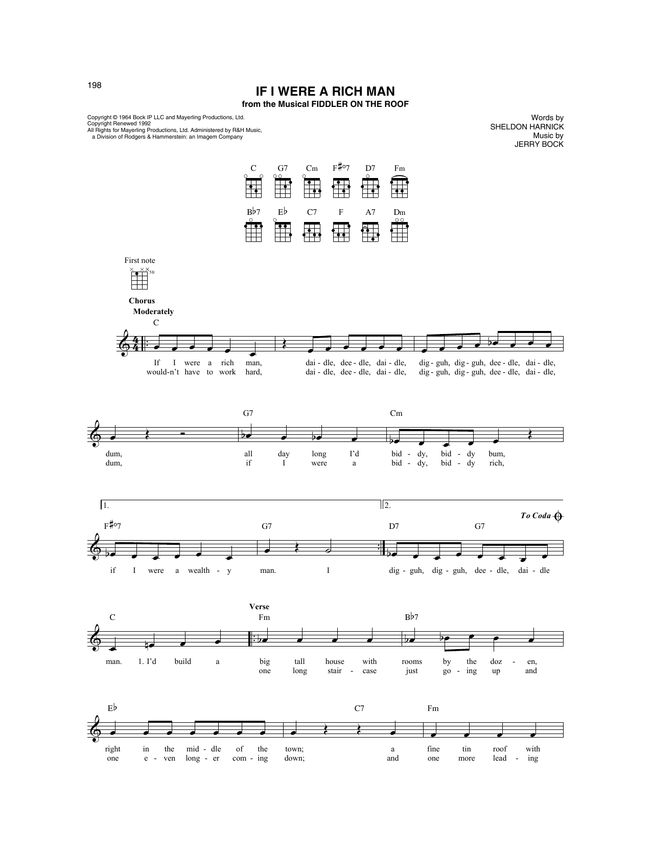 Produktbild zu:  If I Were A Rich Man (from Fiddler On The Roof) - Bock & Harnick