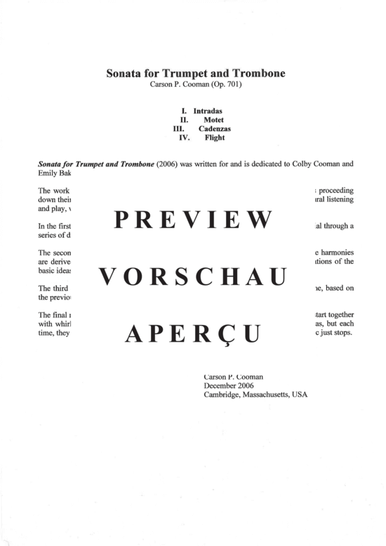 Produktgalerie: Seite 2 von 10 Sonata for Trumpet and Trombone , , (Trompete in C + Posaune)