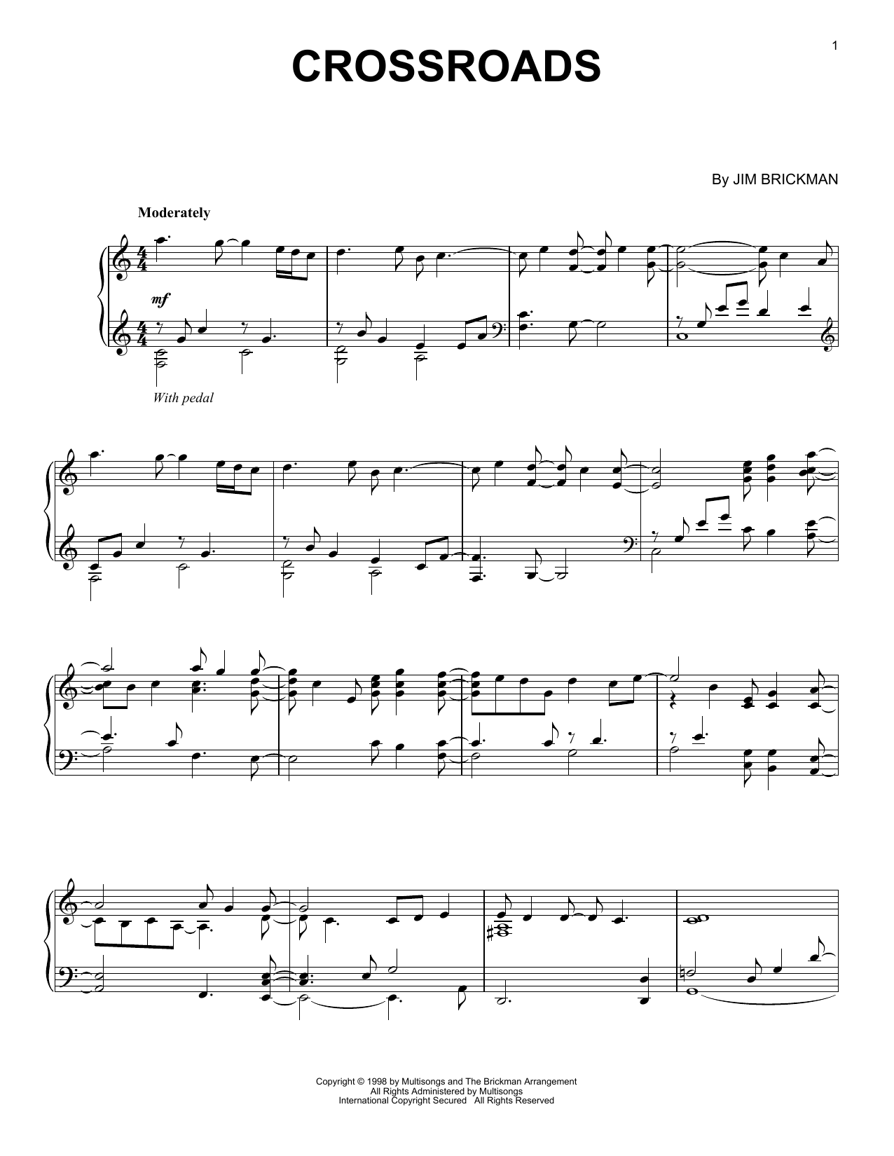 Product gallery: Page 1 of 1 Crossroads, Jim Brickman