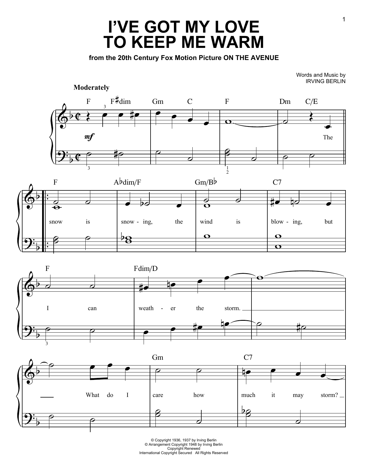 Product gallery: Page 1 of 1 I've Got My Love To Keep Me Warm, Irving Berlin