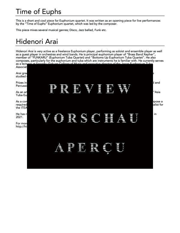 Product gallery: Page 4 of 11 Time for Euphs, , (Euphonium Quartet EEEE)