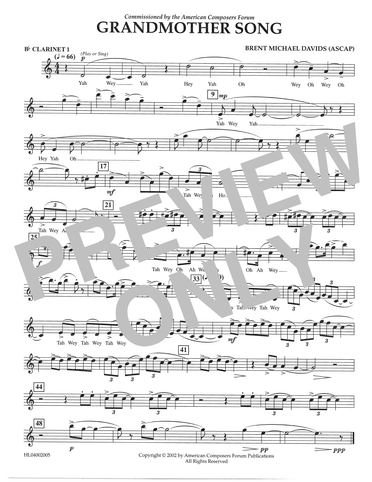 Product picture to: Grandmother Song - Bb Clarinet 1