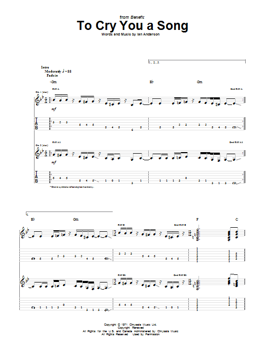 Produktgalerie: Seite 1 von 1 To Cry You A Song, Jethro Tull, Gitarre