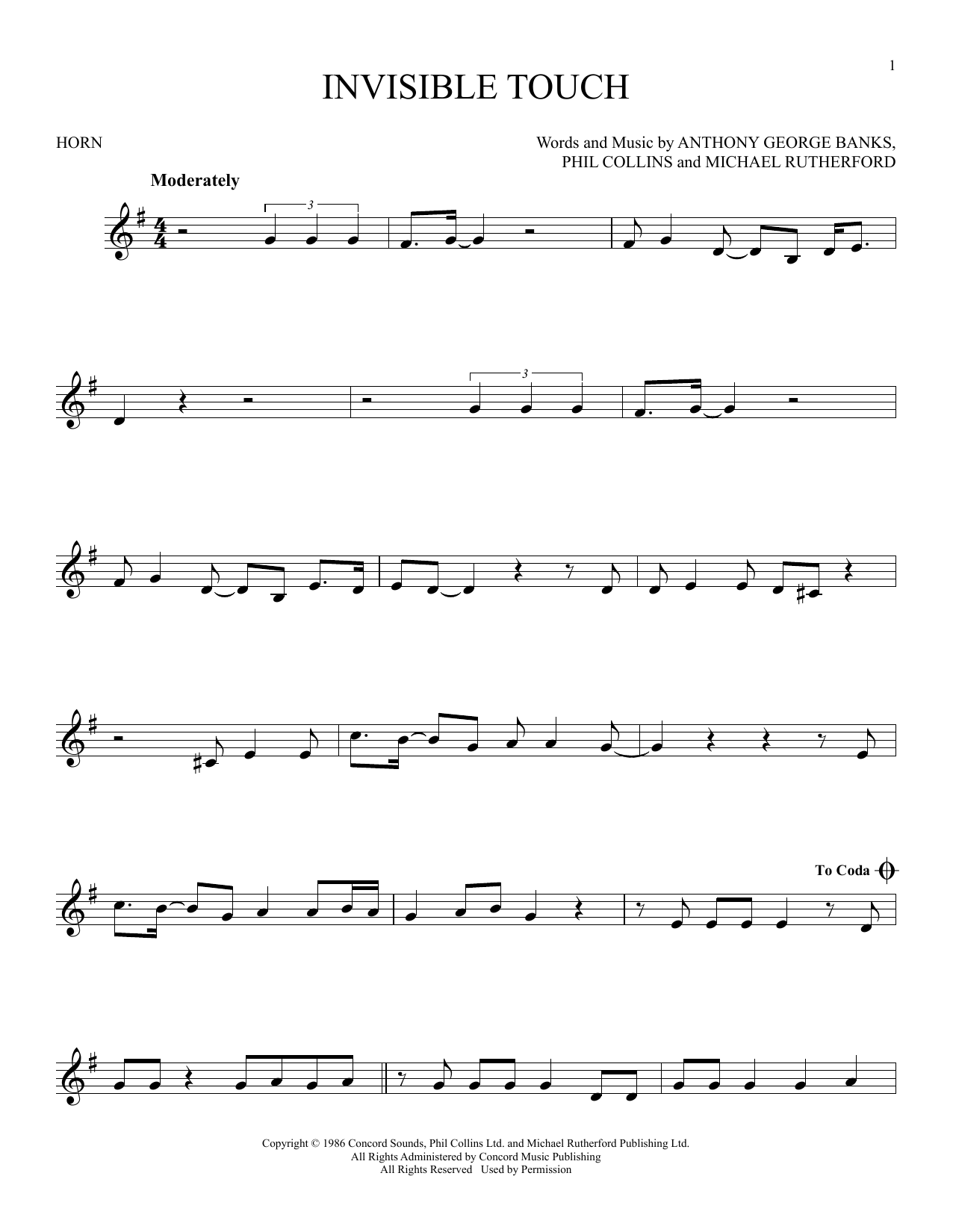 Produktgalerie: Seite 1 von 1 Invisible Touch, Genesis, Horn