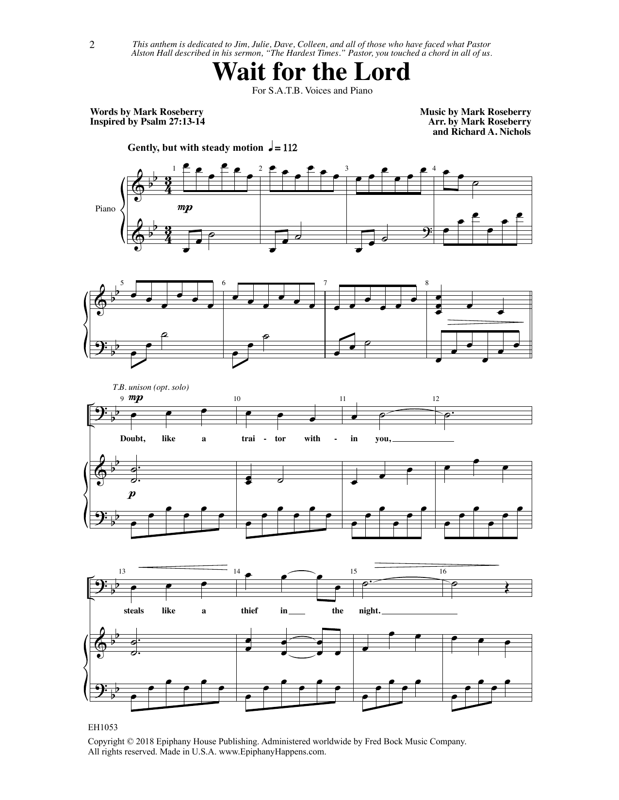 Product gallery: Page 1 of 1 Wait for the Lord, Mark Roseberry
