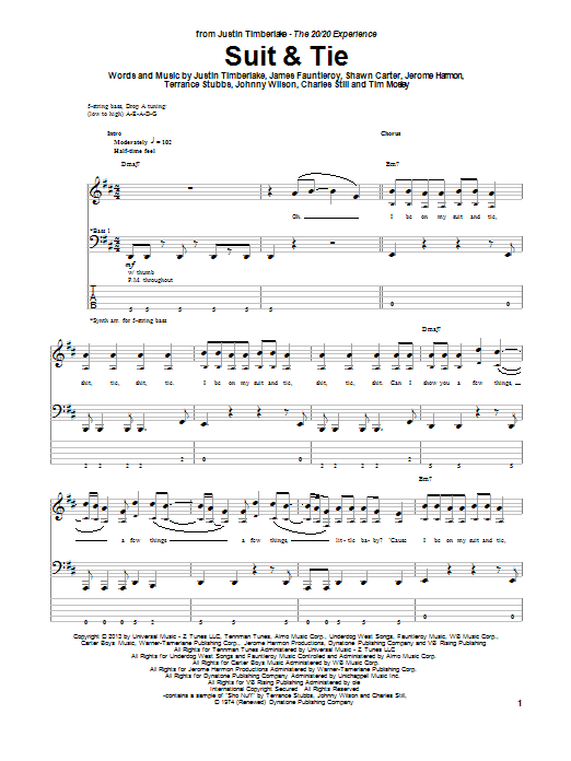 Produktgalerie: Seite 1 von 1 Suit & Tie, Justin Timberlake, E-Bass