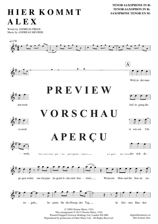 gallery: Hier kommt Alex , Toten Hosen, Die, Tenorsaxophon