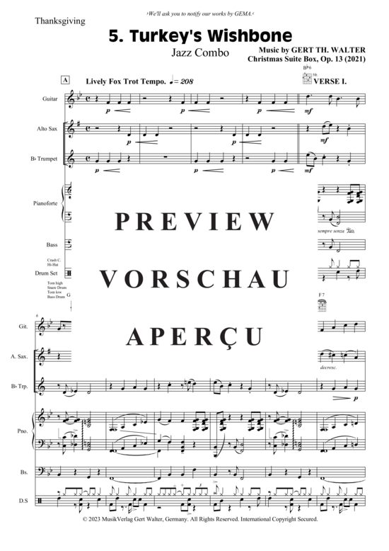 Produktgalerie: Seite 2 von 21 Turkey´s Wishbone , , (Combo Band + Alt Saxophon, Trompete in B)