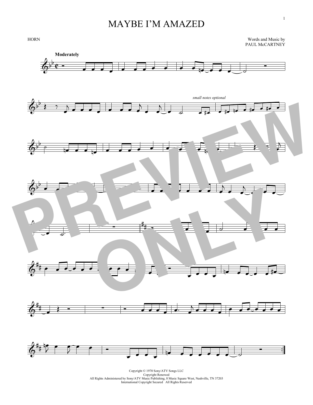 Produktgalerie: Seite 1 von 1 Maybe I'm Amazed, Paul McCartney, Horn